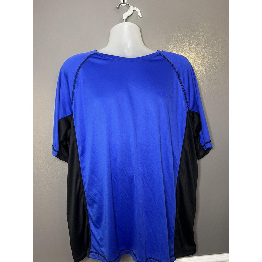 Tesla Shirt Mens 2XL Blue Black Short Sleeve Raglan Athletic Tee Quick Dry